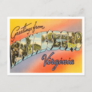 Greetings from Waynesboro, Virginia Vintage Travel Postcard