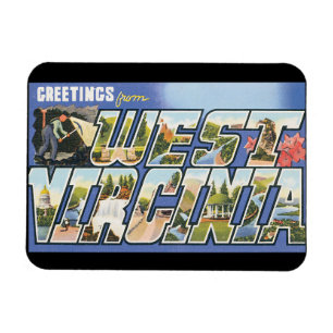 Greetings from West Virginia_Vintage Travel Poster Magnet