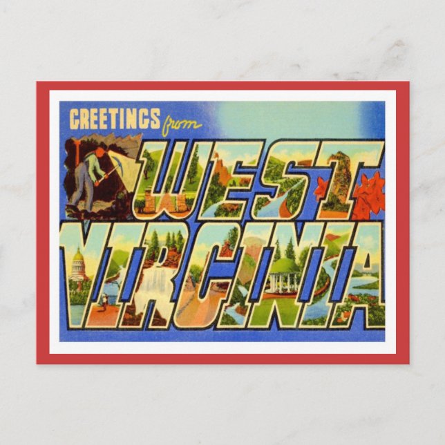 Greetings From West Virginia WV Postcard (Front)