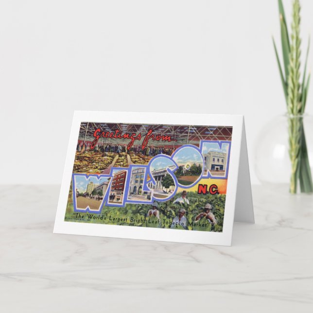 Greetings from Wilson, North Carolina Vintage Card (Front)