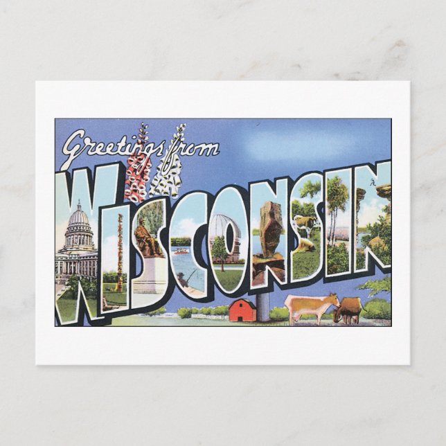 Greetings From Wisconsin Postcard (Front)