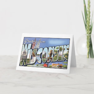 Greetings From Wisconsin Vintage Postcard