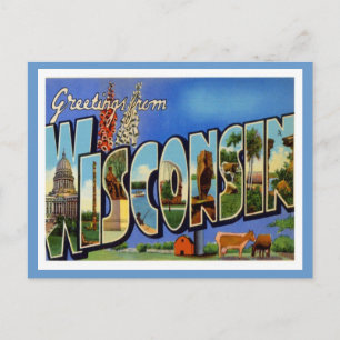 Greetings From Wisconsin WI USA Postcard