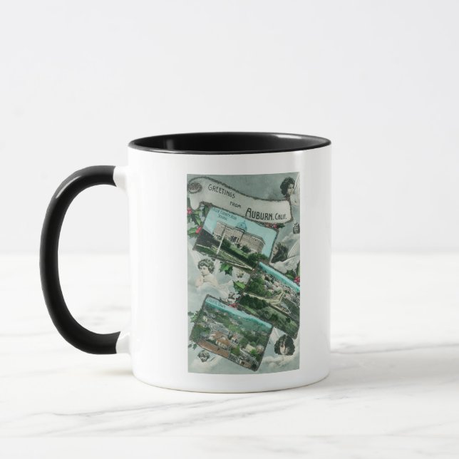 Greetings From with Scenic ViewsAuburn, CA Mug (Left)