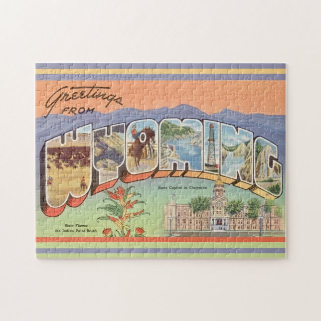  Greetings from Wyoming Jigsaw Puzzle (Horizontal)