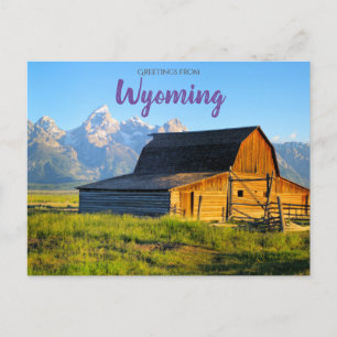 Greetings from Wyoming Post Card Tetons