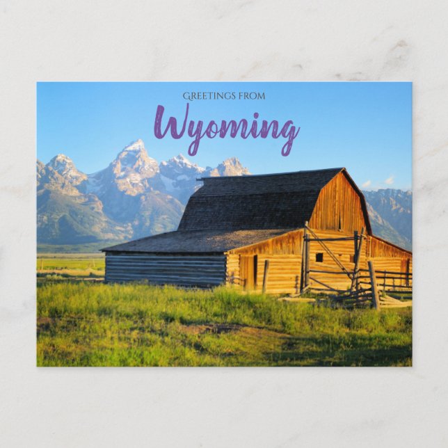 Greetings from Wyoming Post Card Tetons (Front)