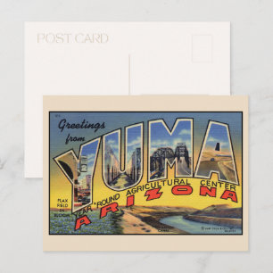 Greetings from Yuma Large Letter Vintage Postcard