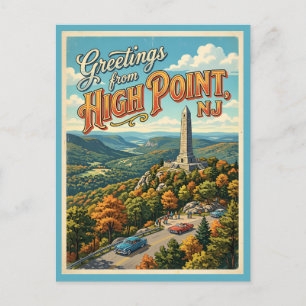 Greetings High Point NJ Vintage Style  Postcard