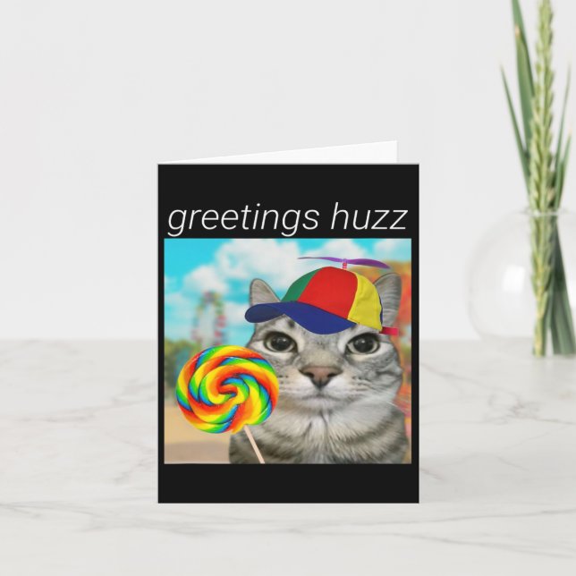 Greetings Huzz Funny Gen Z Gen Alpha Slang Meme  Card (Front)