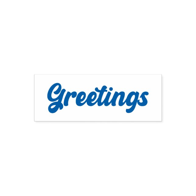 Greetings in vintage retro font self-inking stamp (Design)