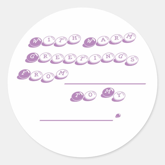 Greetings Stickers With Space for writing Names (Front)