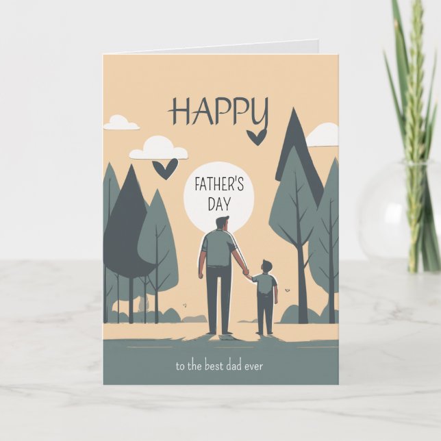 Greetings to the Best Dad Ever, Lovely and Funny Thank You Card (Front)