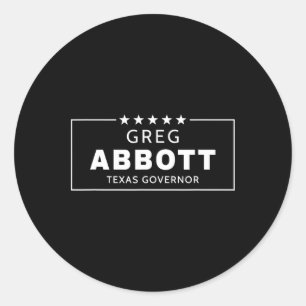 Greg Abbott Election Texas Governor Republican Red Classic Round Sticker