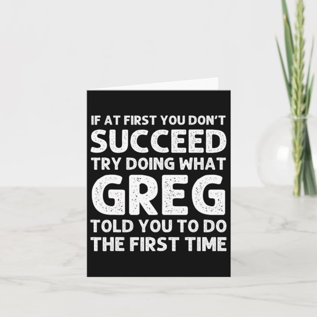 Greg Gift Name Personalized Birthday Fun Christmas Card (Front)