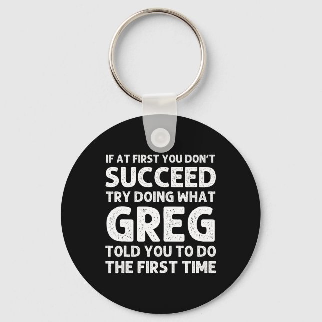 Greg Gift Name Personalized Birthday Fun Christmas Keychain (Front)