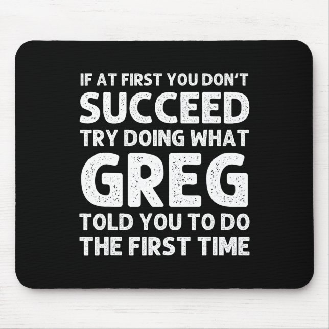 GREG Gift Name Personalized Birthday Fun Christmas Mouse Pad (Front)