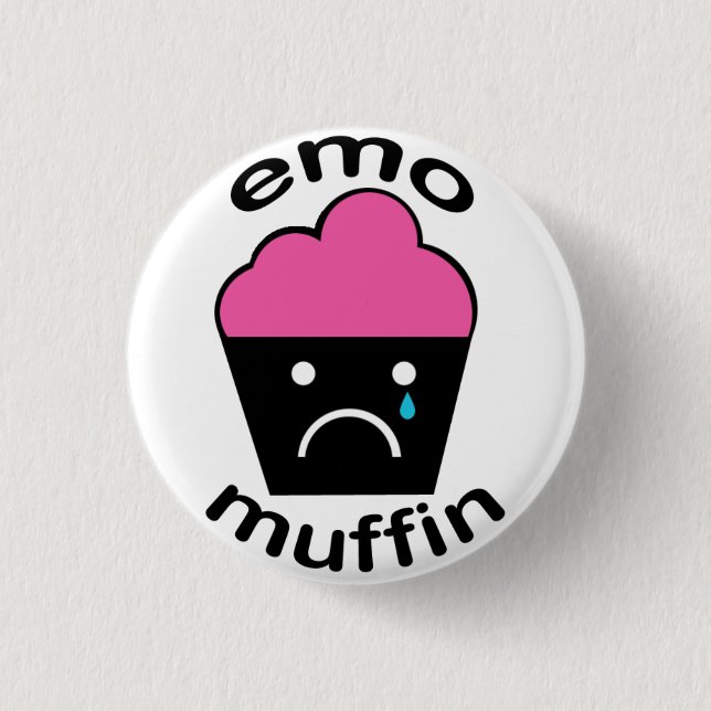 Greg the Emo Muffin 1 Inch Round Button (Front)
