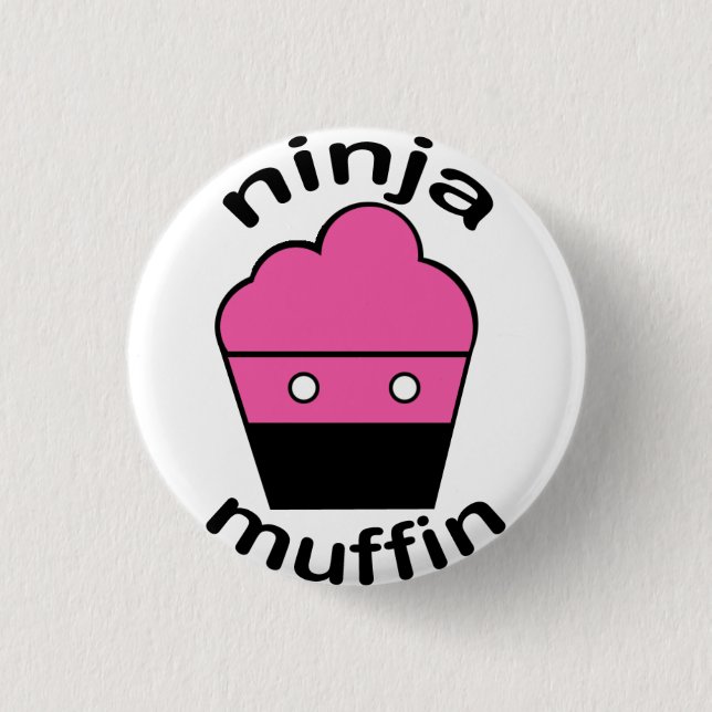 Greg the Ninja Muffin 1 Inch Round Button (Front)