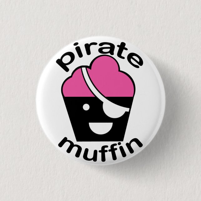 Greg the Pirate Muffin 1 Inch Round Button (Front)