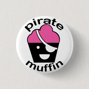 Greg the Pirate Muffin 1 Inch Round Button