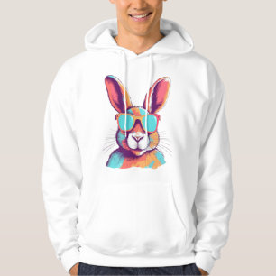 Greg the rabbit with glasses hoodie