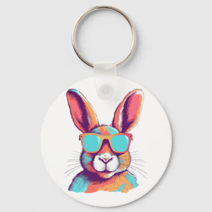 Greg the rabbit with glasses keychain