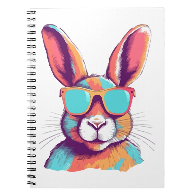 Greg the rabbit with glasses notebook (Front)
