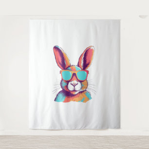 Greg the rabbit with glasses tapestry