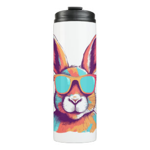 Greg the rabbit with glasses thermal tumbler