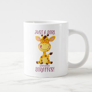 Gregor Giraffe - Just A Girl Who Loves Giraffes! Large Coffee Mug