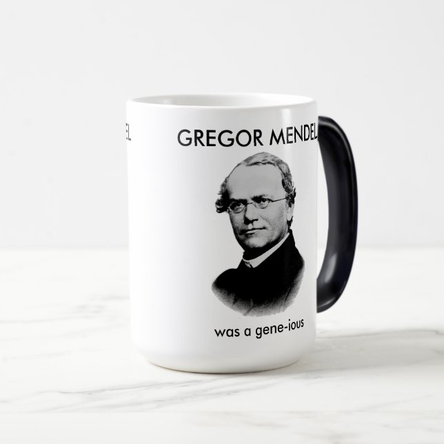 Gregor Mendel was a Gene-ious Magic Mug (Front Right)
