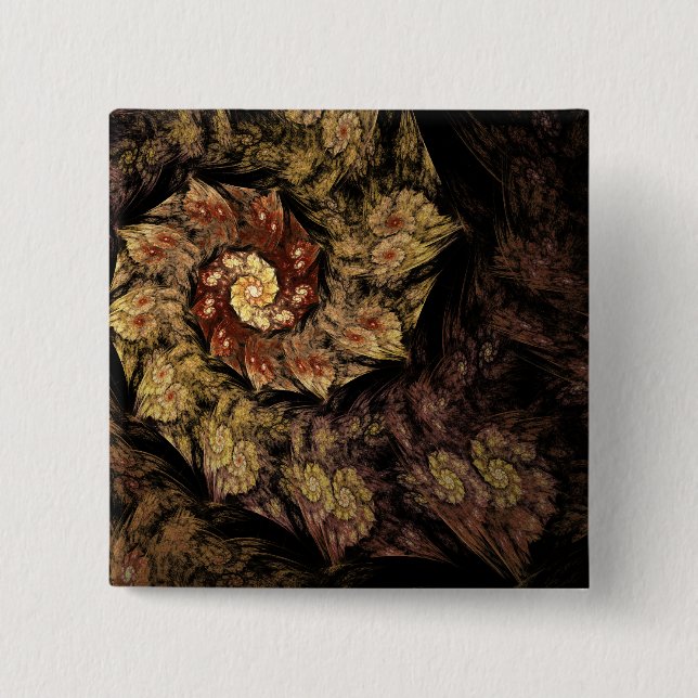 Gregorian Chant Fractal 2 Inch Square Button (Front)