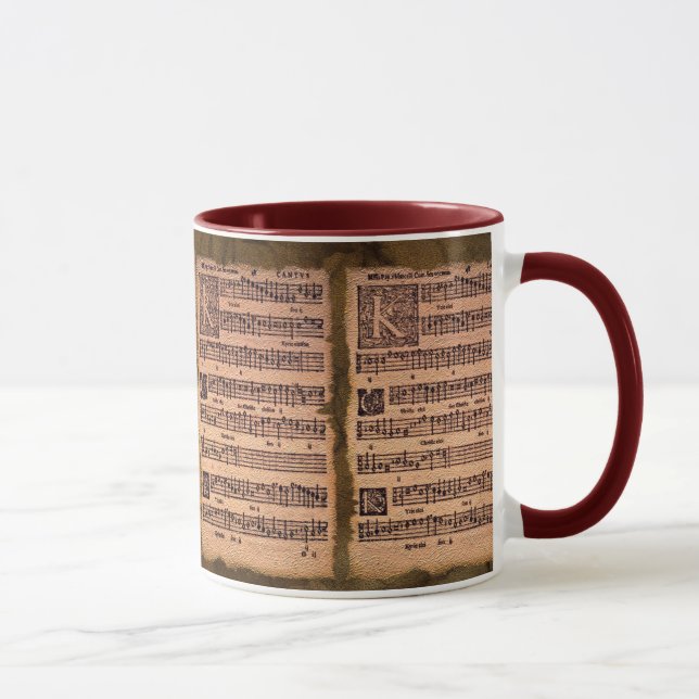 Gregorian Chant Music Sheet Drinking Mug (Right)