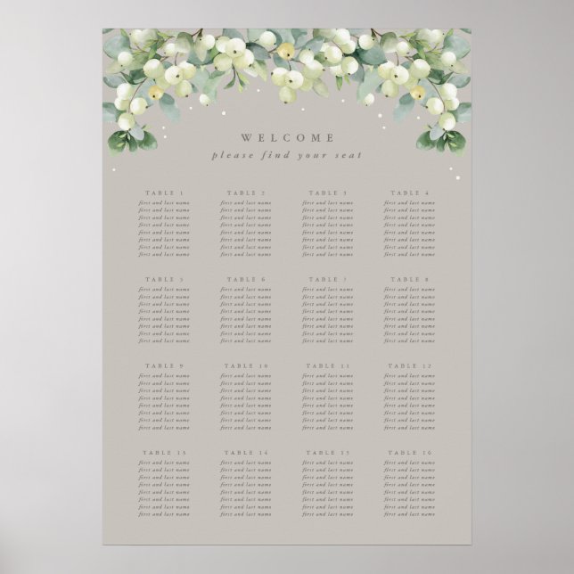 Greige 20x28" 16 Tableaux de 8 sièges Poster (Devant)