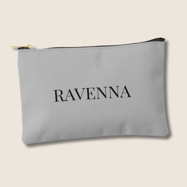 Greige Luxury Personalized Serif Name Gift For Her Accessory Pouch (Creator Uploaded)