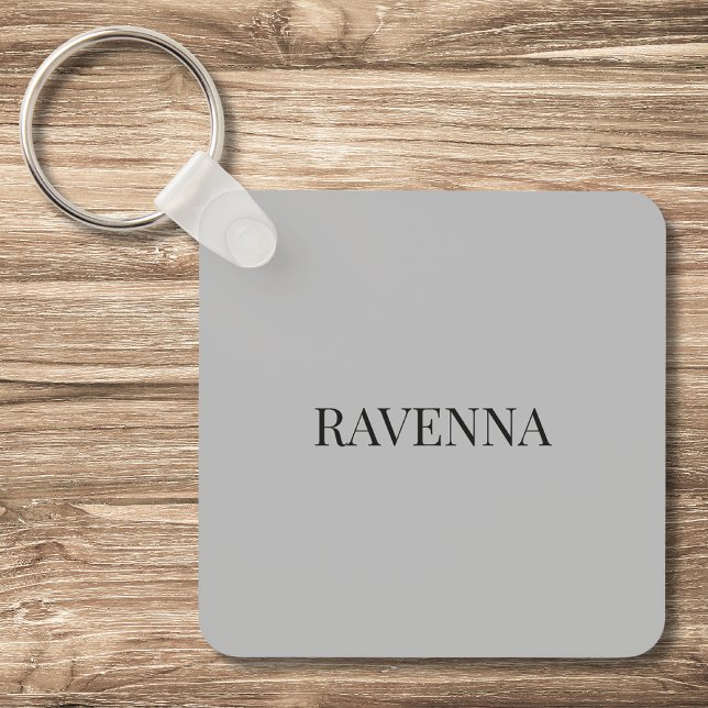 Greige Luxury Personalized Serif Name Gift For Her Keychain (Creator Uploaded)