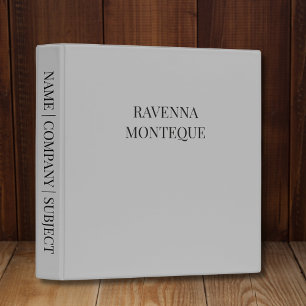 Greige Luxury Serif Personalized Custom Name Binder