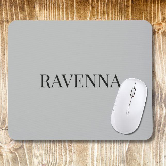 Greige Luxury Serif Personalized Custom Name Mouse Pad (Creator Uploaded)
