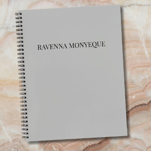 Greige Luxury Serif Personalized Custom Name Notebook