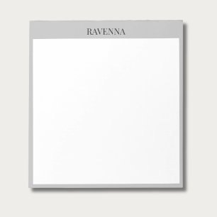 Greige Luxury Serif Personalized Custom Name Notepad