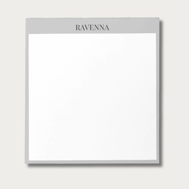 Greige Luxury Serif Personalized Custom Name Notepad (Creator Uploaded)