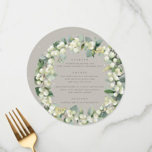 Greige Snowberry+Eucalyptus 3 Course Wedding Menu