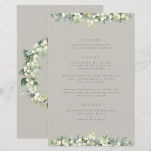 Greige Snowberry+Eucalyptus 3 Parcours Menu Mariag
