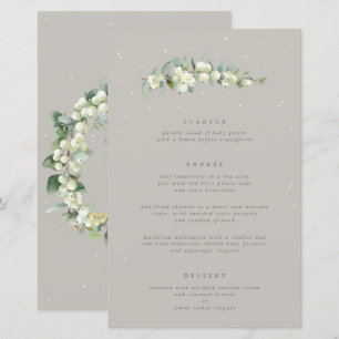 Greige Snowberry+Eucalyptus 3 Parcours Menu Mariag