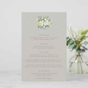 Greige Snowberry+Eucalyptus 4 Course Wedding Menu