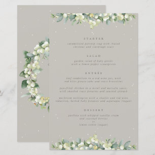 Greige Snowberry+Eucalyptus 4 Course Wedding Menu