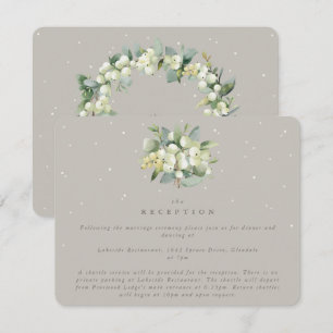 Greige Snowberry+Eucalyptus Bouquet Reception Enclosure Card