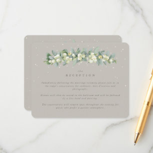 Greige Snowberry+Eucalyptus Garland Reception Enclosure Card