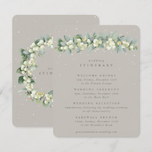 Greige Snowberry+Eucalyptus Garland Wedding Events Enclosure Card